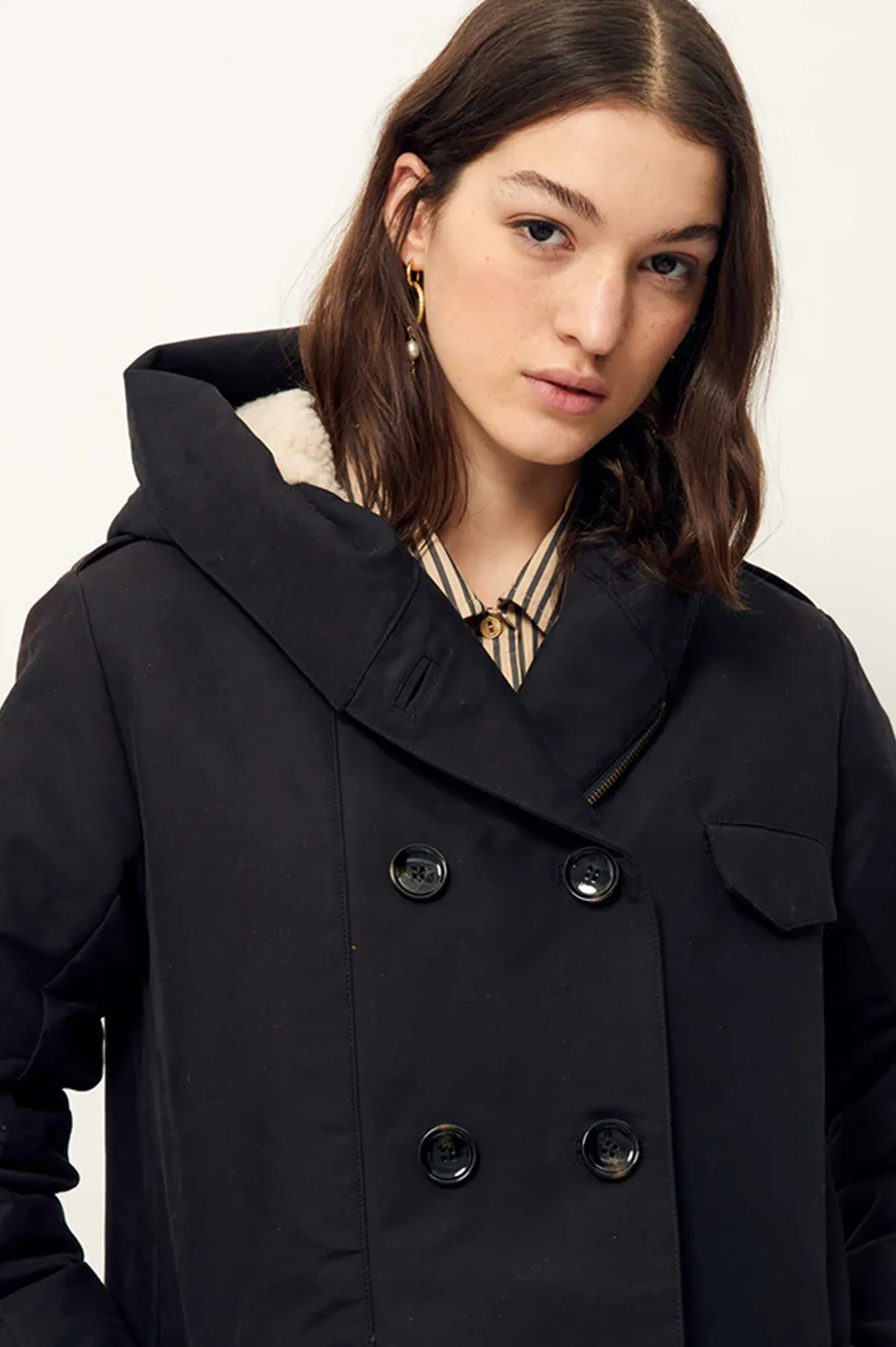 Sessn Sandison Black Hooded Parka
