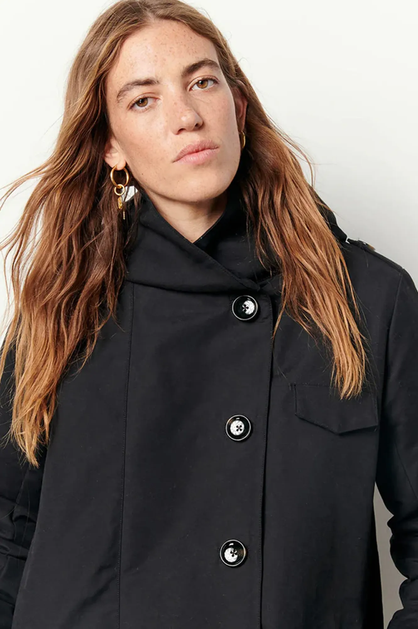 Sessn Sandison Black Hooded Parka