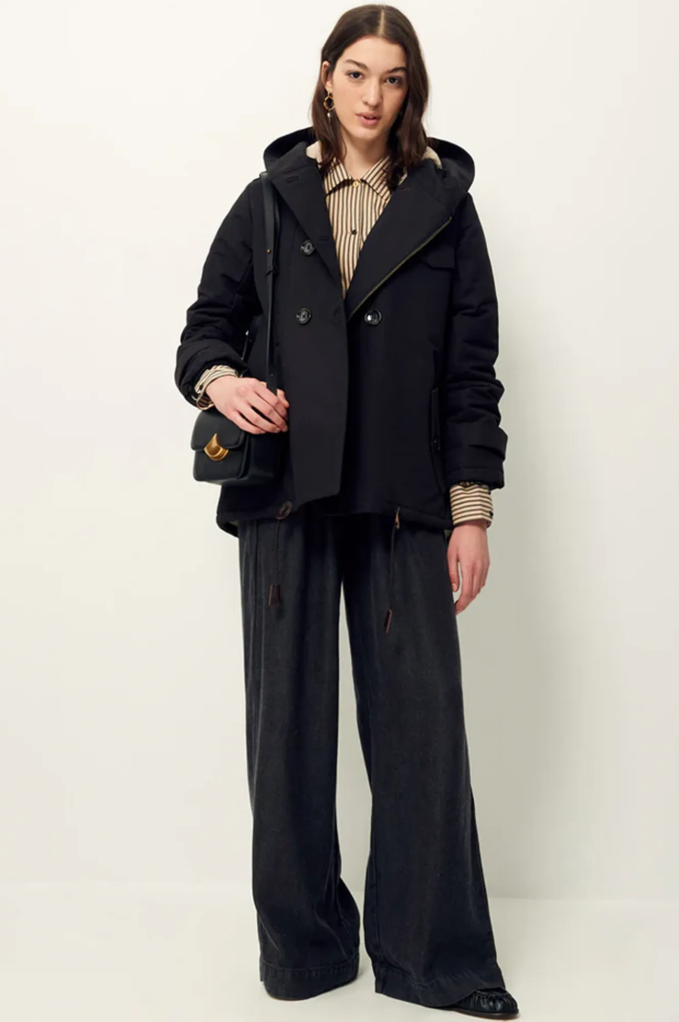Sessn Sandison Black Hooded Parka