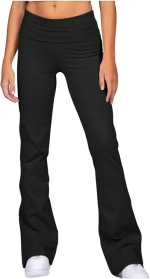 SMIDOW Bootcut Yoga Pants for Women High Waist Casual Flare Leggings Workout Flares Tall Long Lounge Trousers