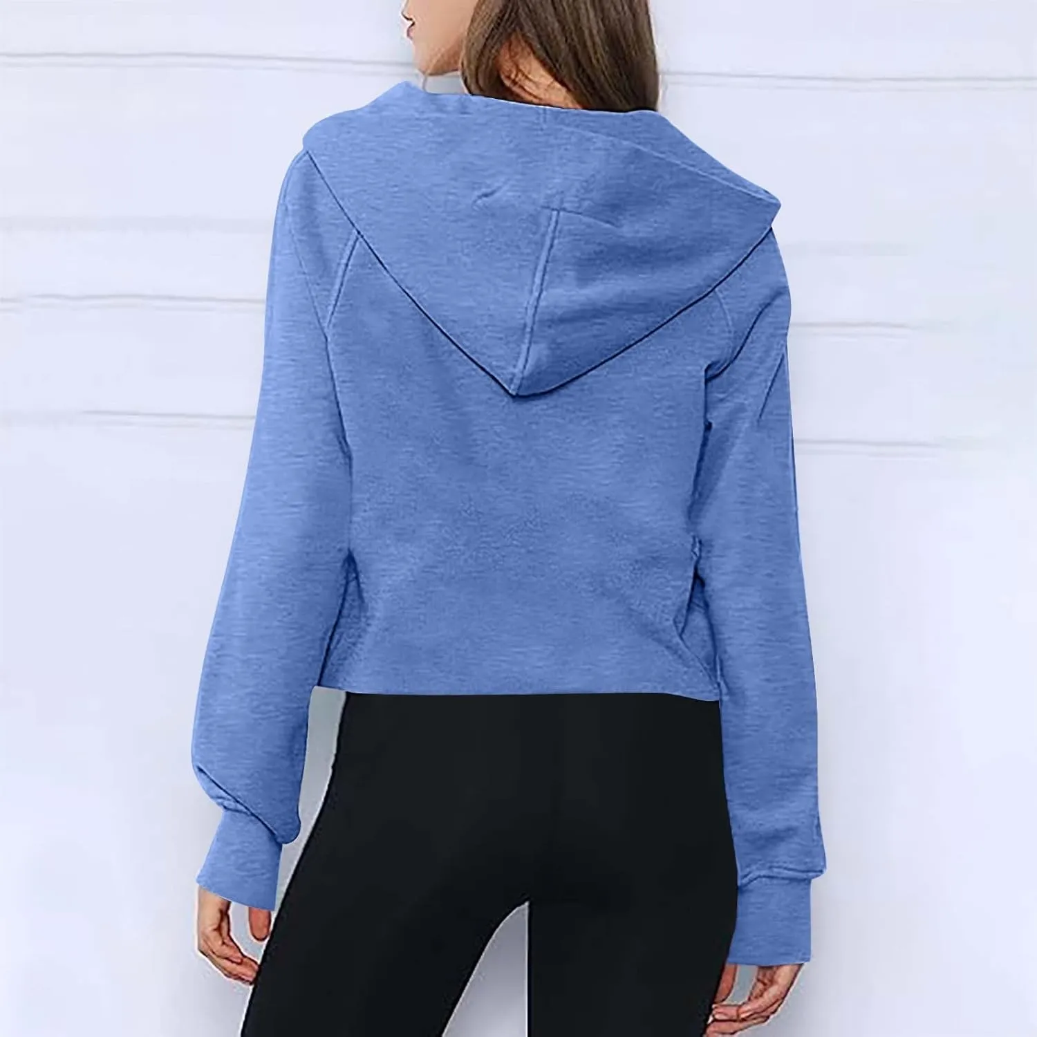 SMIDOW Womens Half Zip Cropped Hoodies Oversized Fleece Quarter Zip Pullover Tops Fall Winter Clothes 2023 Outfits Sweatshirt