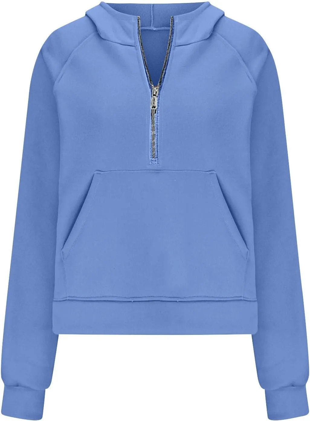 SMIDOW Womens Half Zip Cropped Hoodies Oversized Fleece Quarter Zip Pullover Tops Fall Winter Clothes 2023 Outfits Sweatshirt