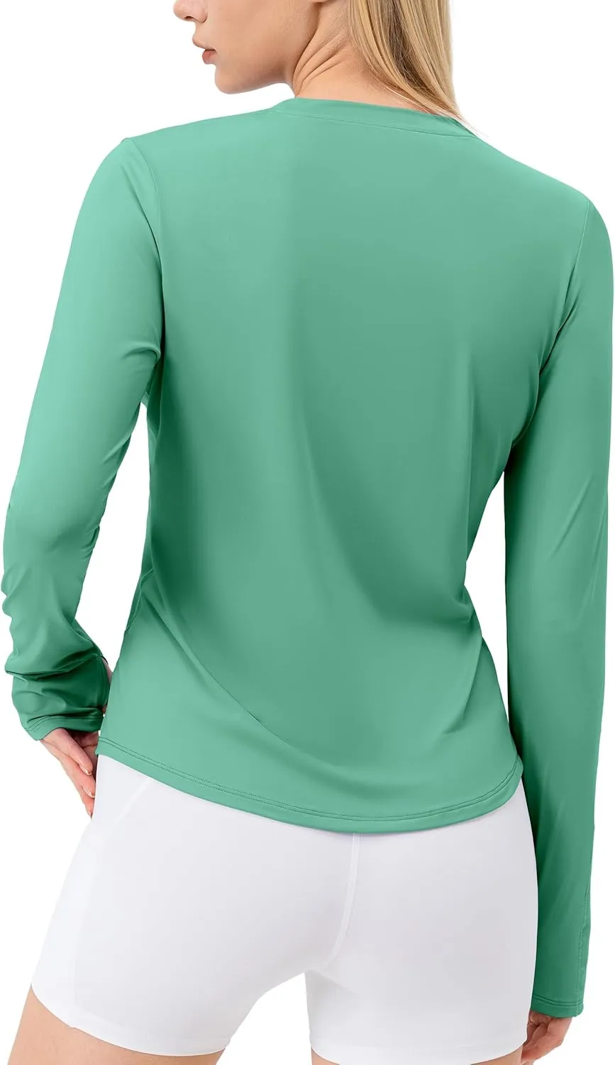 SPVISE Women's Long Sleeve Workout Shirts UPF 50  Running Hiking Yoga T-Shirt Tops Dry Fit UV Protection Rash Guard Sun Shirt