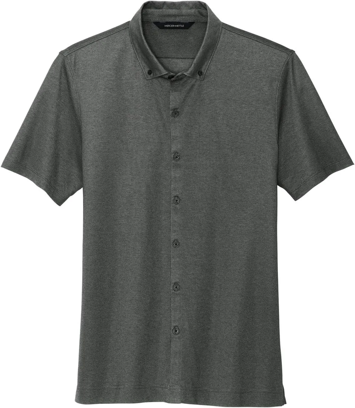 Stretch Pique Moisture Wicking Performance Full-Button Polo Shirt