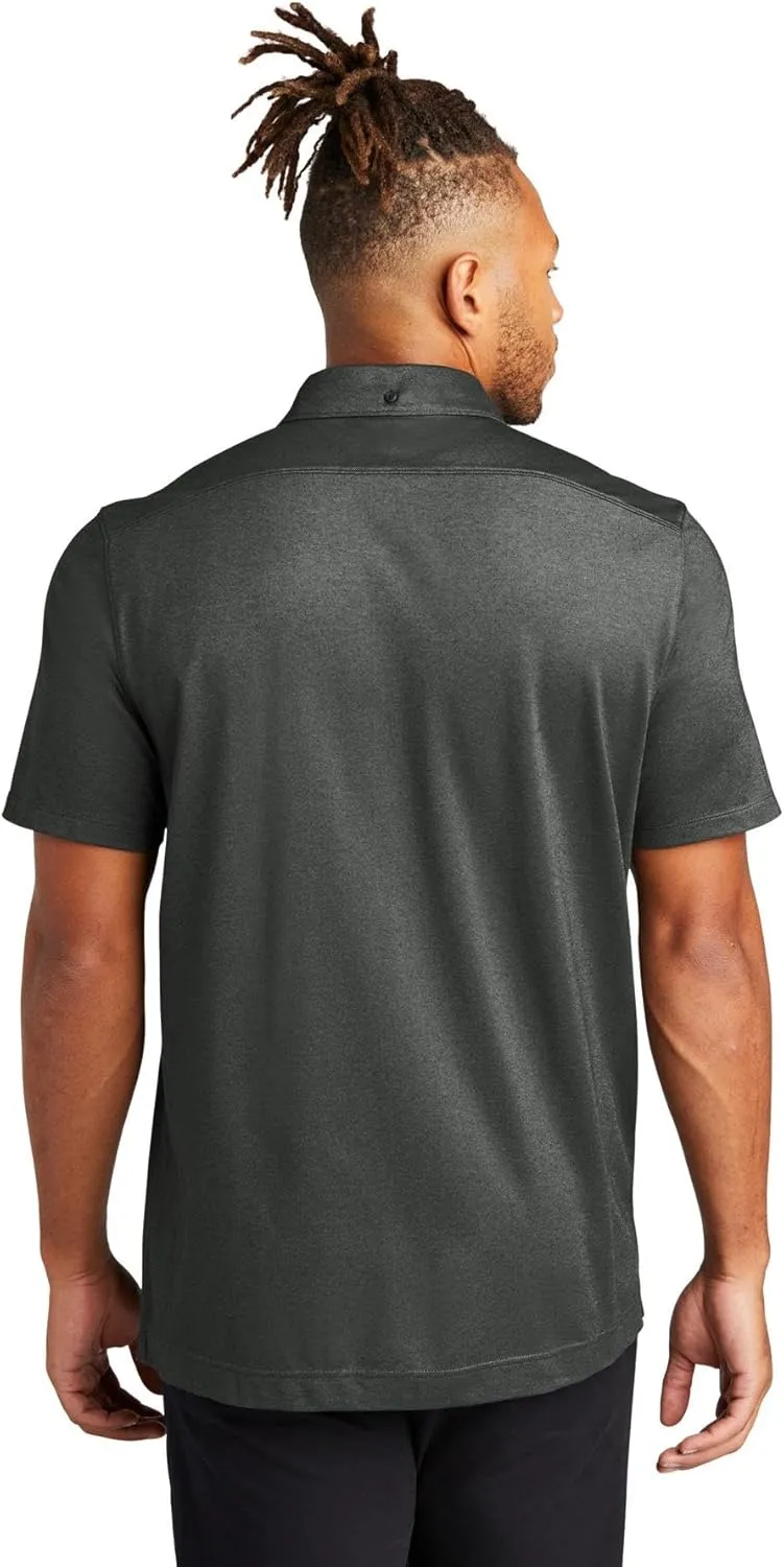 Stretch Pique Moisture Wicking Performance Full-Button Polo Shirt