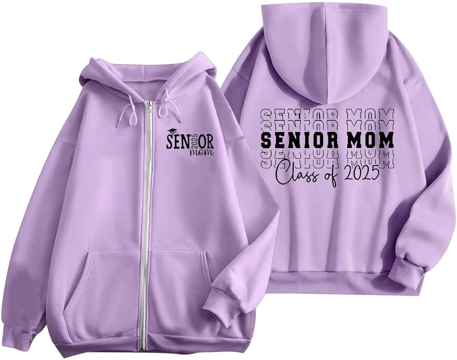Sweatshirt for Women Senior Mom 2025 Womens Zip Up Hoodies Long Sleeve Fall Oversized Sweatshirts