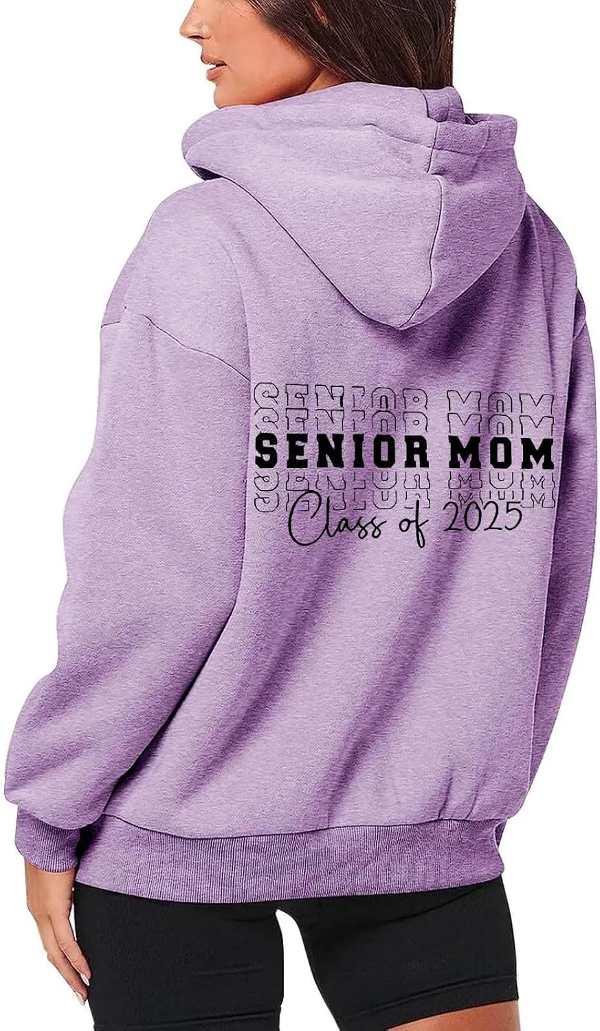 Sweatshirt for Women Senior Mom 2025 Womens Zip Up Hoodies Long Sleeve Fall Oversized Sweatshirts