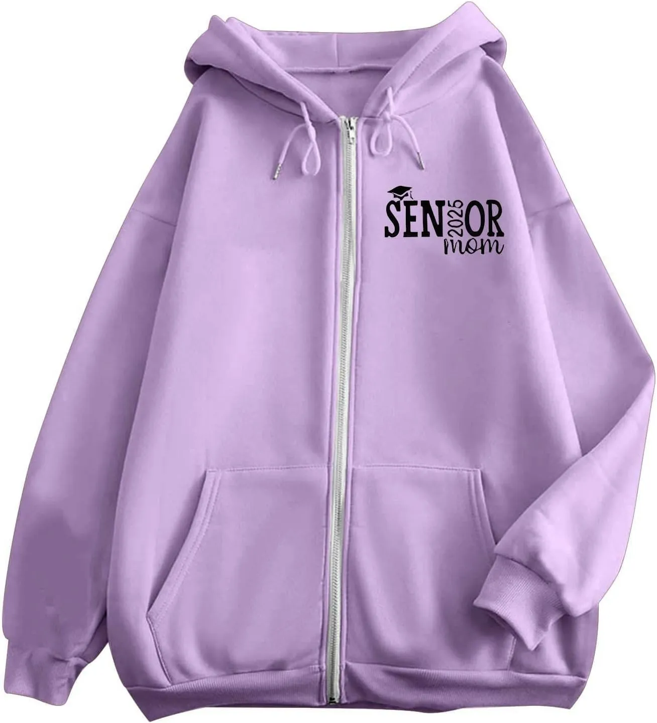Sweatshirt for Women Senior Mom 2025 Womens Zip Up Hoodies Long Sleeve Fall Oversized Sweatshirts