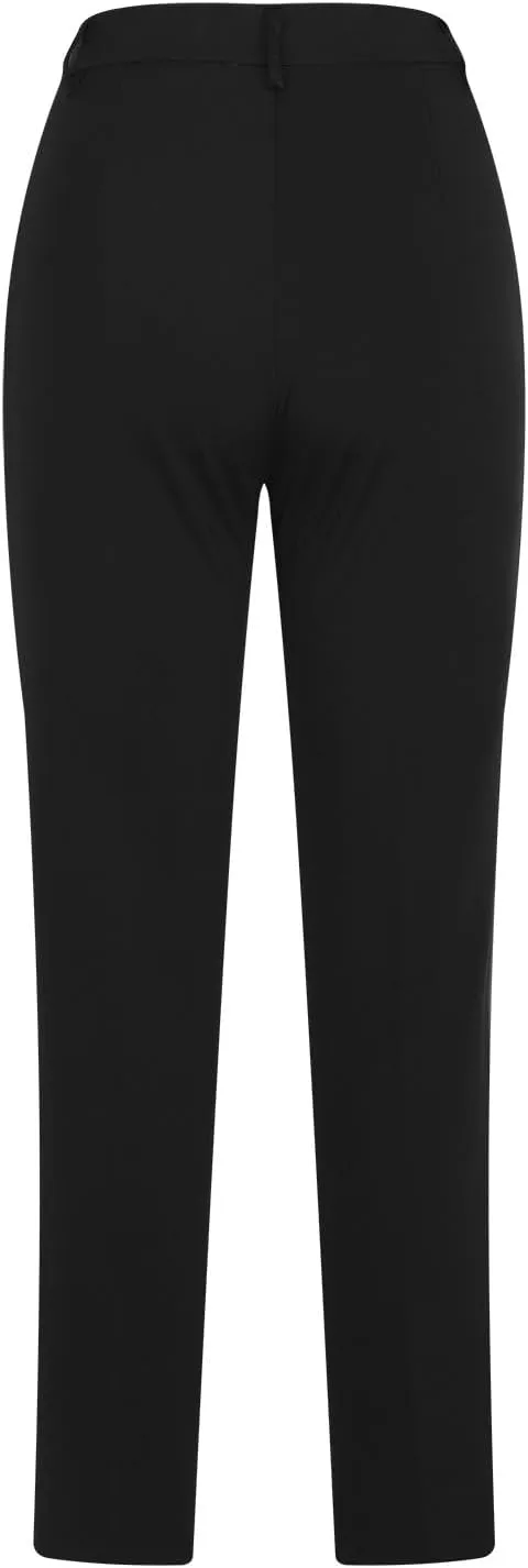TANGNADE Women High Waist Casual Straight Leg Long Business Work Suit Dress Pants Slim Fit Trousers with Pockets Slacks