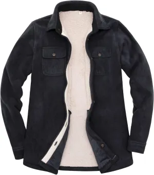 ThCreasa Womens Sherpa Fleece Lined Flannel Shirt Jacket Warm Button Up Plaid Shirt Jac (Sherpa Fleece Throughout)