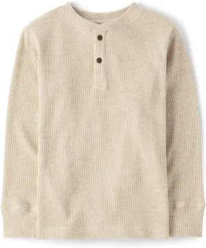 The Children's Place Boys' Long Sleeve Thermal Henley Shirt