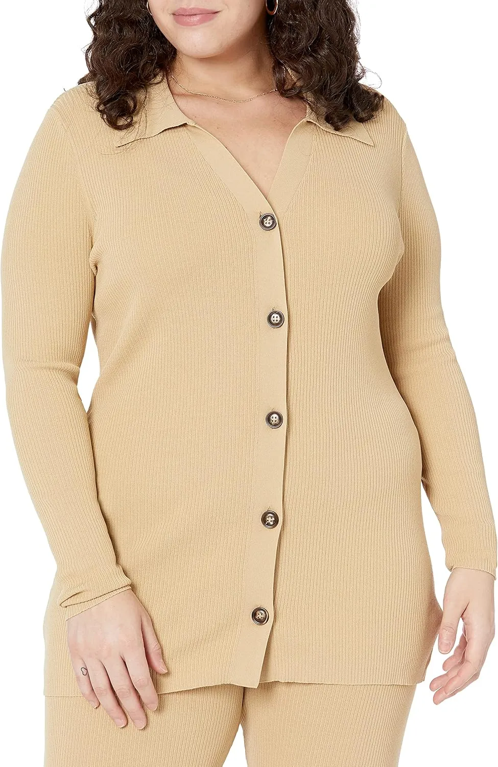 The Drop Women's Constance Rib Button-Down Sweater