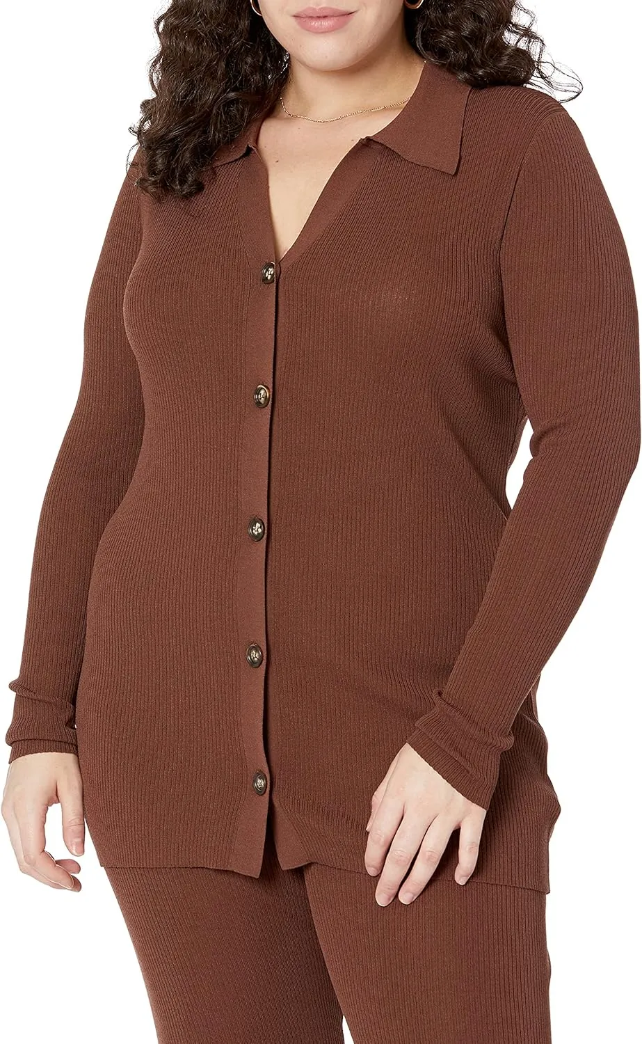 The Drop Women's Constance Rib Button-Down Sweater