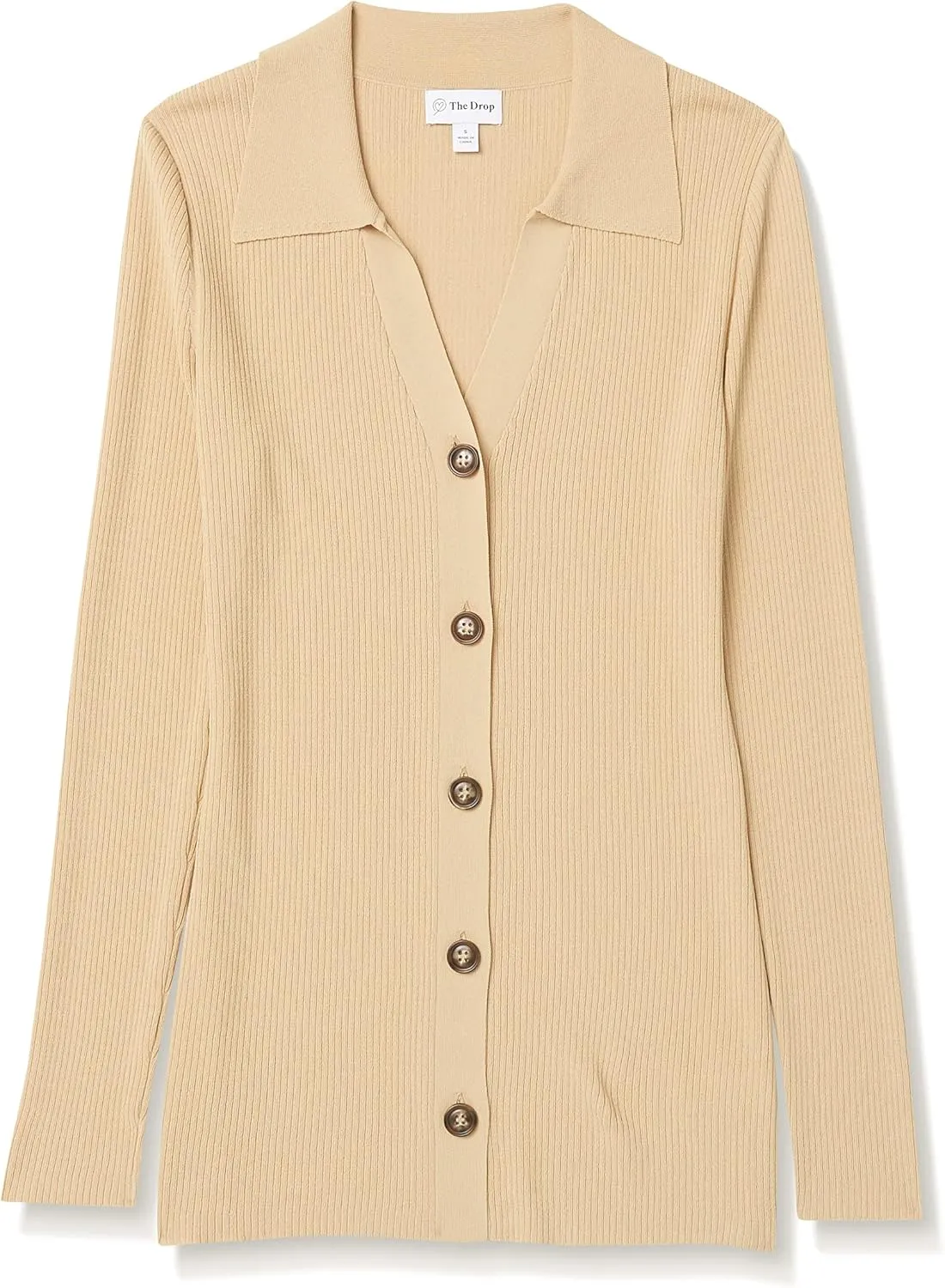 The Drop Women's Constance Rib Button-Down Sweater
