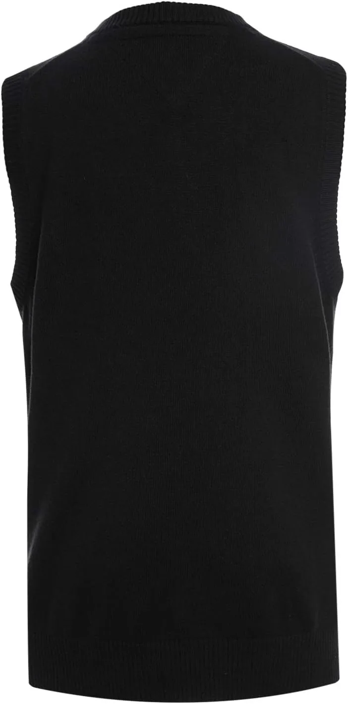 Tommy Hilfiger Boy's Sleeveless V-neck Sweater Vest, Kids School Uniform Clothes, Pullover