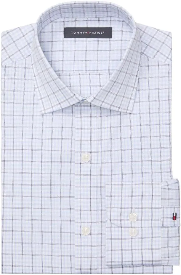 Tommy Hilfiger Men's Dress Shirt Slim Fit Stretch Twill