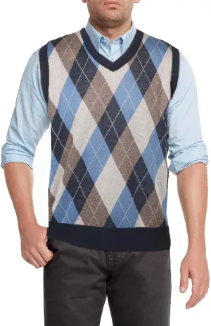 True Rock Men's Argyle V-Neck Sweater Vest