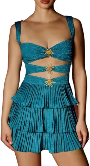 UAURORAO Women Starfish Mini Dress Sleeveless Sequin Star Fish Bodycon Knit Dress Sexy Glitter Party Beach Sundress