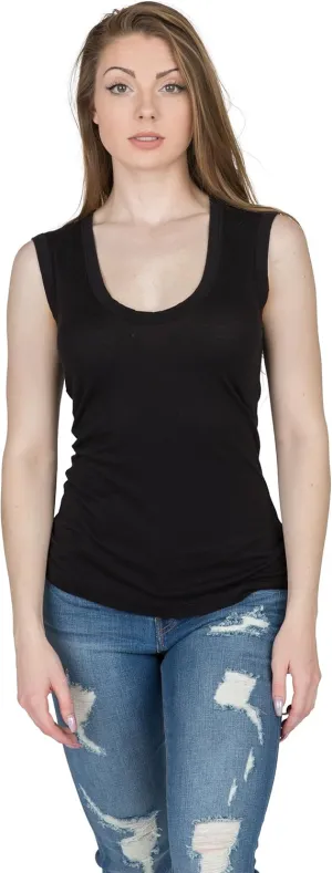 Velvet by Graham & Spencer womens Estina Gauzy Tank T Shirt, Black, Small US