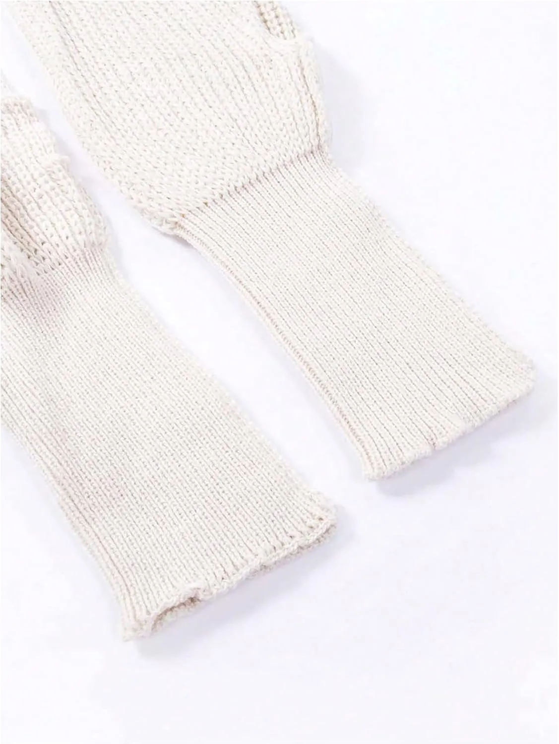 Verdusa Women's Wrap Scarfs with Sleeves Chunky Knit Shrug Sweater Tops