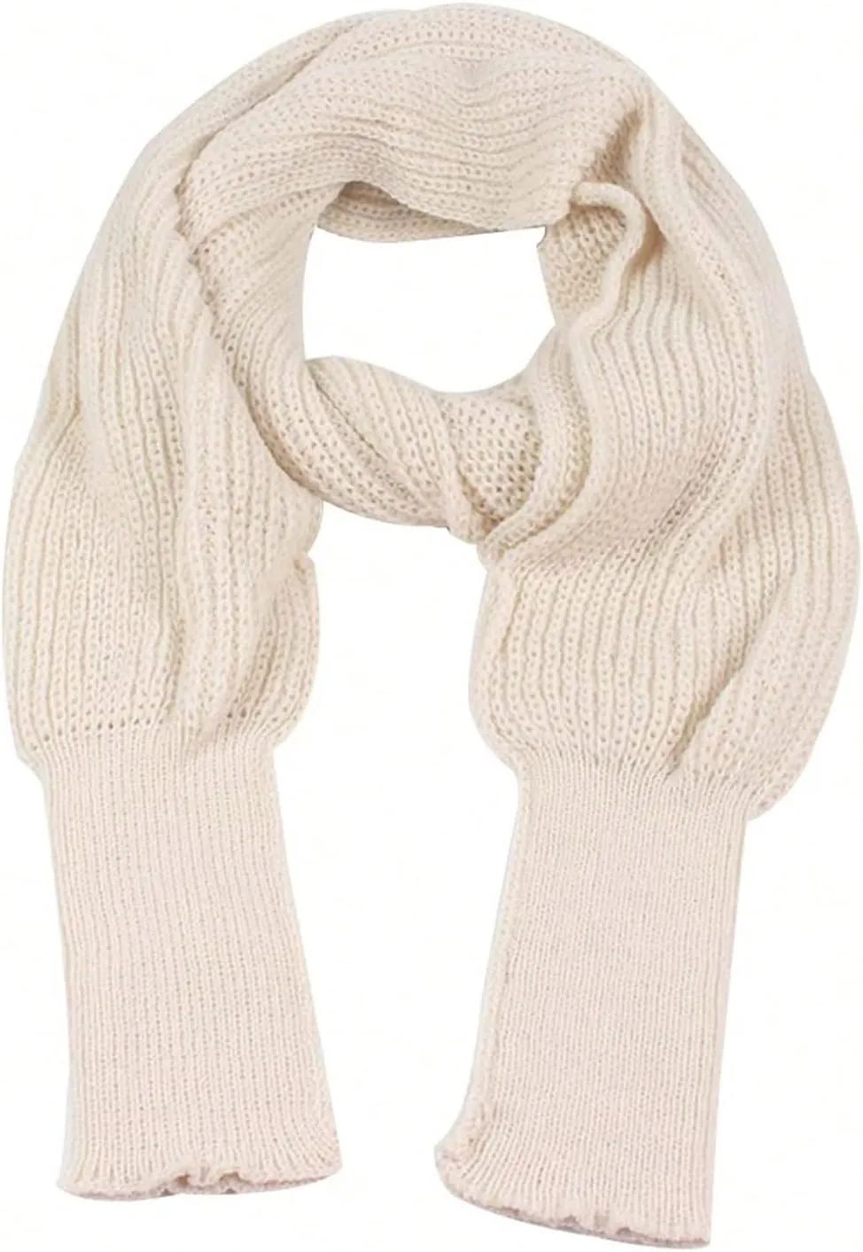 Verdusa Women's Wrap Scarfs with Sleeves Chunky Knit Shrug Sweater Tops