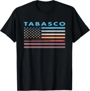 Vintage Sunset American Flag Tabasco, New York T-Shirt