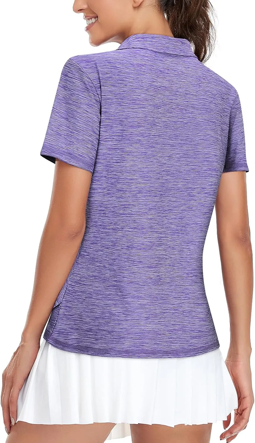 Viracy Women's Golf Shirt Short Sleeve Loose Fitting 1/4 Zip Up Polo Shirt UV Protection Fast Dry Athletic Tops S-3XL