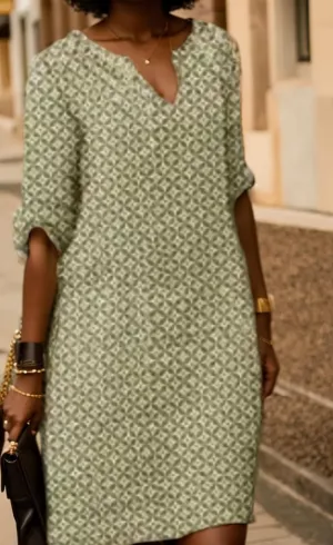Women Floral Print V Neck Midi Dress Summer Casual Boho Half Sleeve Loose Flowy Tshirt Sun Dress