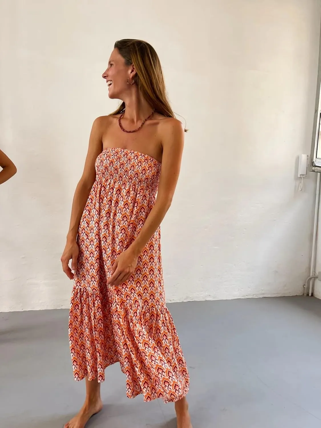 Women Flowy Boho Maxi Skirt Print Pleated Aline Long Summer Sexy Skirt