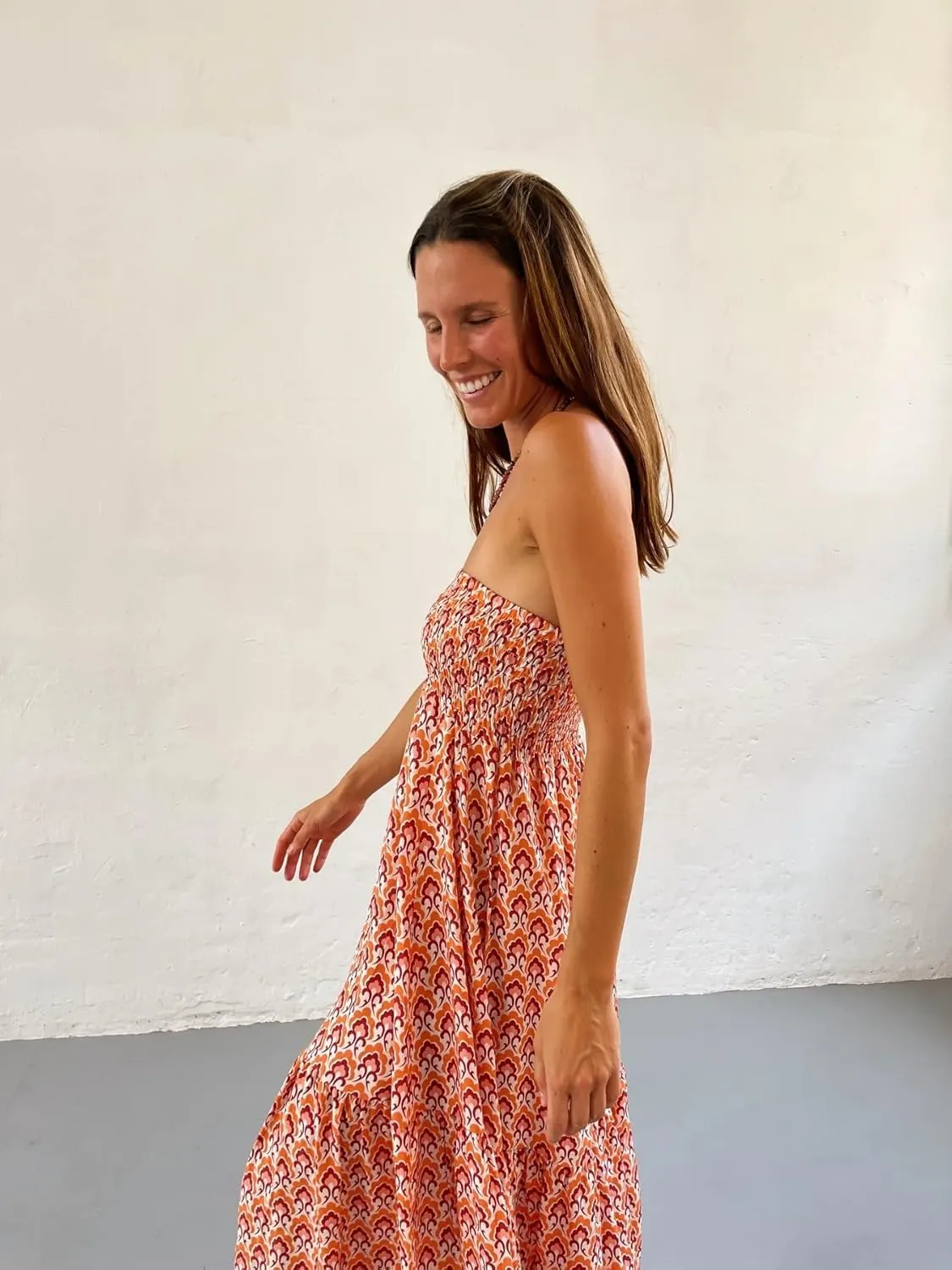 Women Flowy Boho Maxi Skirt Print Pleated Aline Long Summer Sexy Skirt