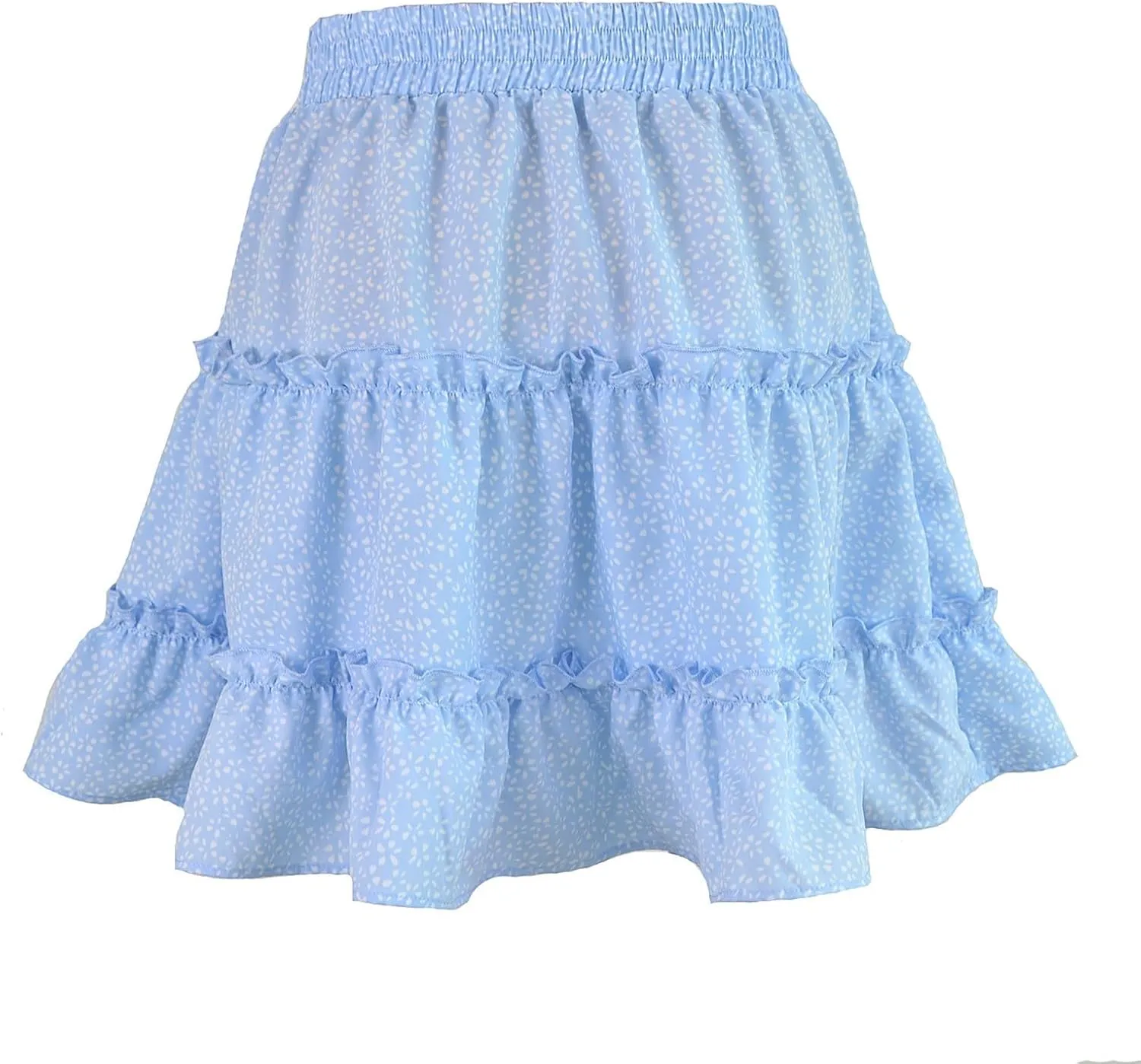 Women Summer Cute High Waist Ruffle Skirt Floral Print Swing Beach Mini Skirt Tennis Skirts for Girls