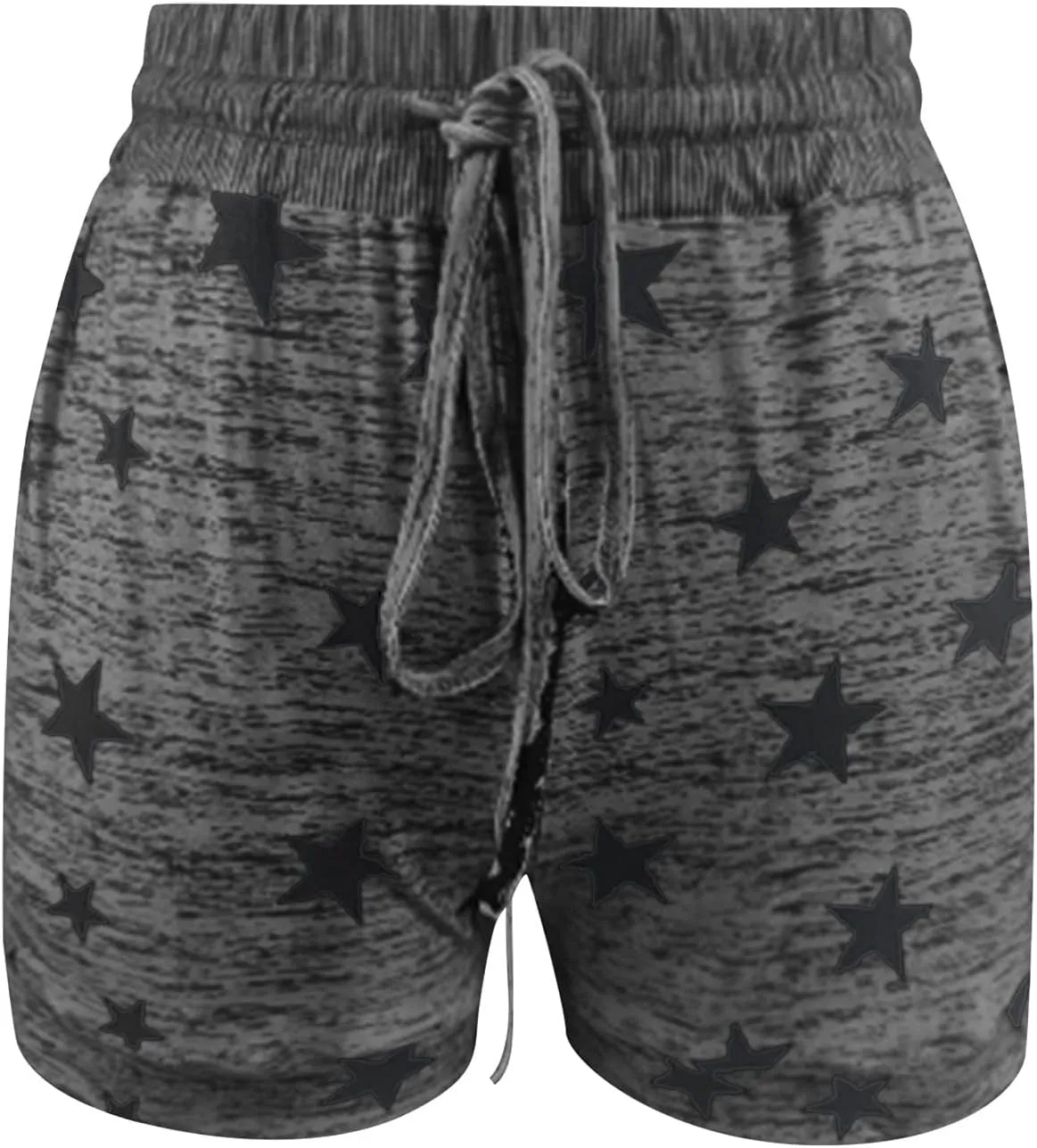 Womens Beach Sport Short Summer Trendy Elastic Slim Drawstring Star Print Short Pants Sport Casual Yoga Short Trouser