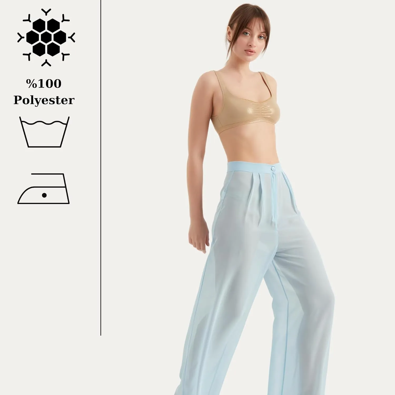 Women's Chiffon Pants | Casual Wide Leg High Waist Palazzo Trousers | Summer Evening Women Pants Clothes