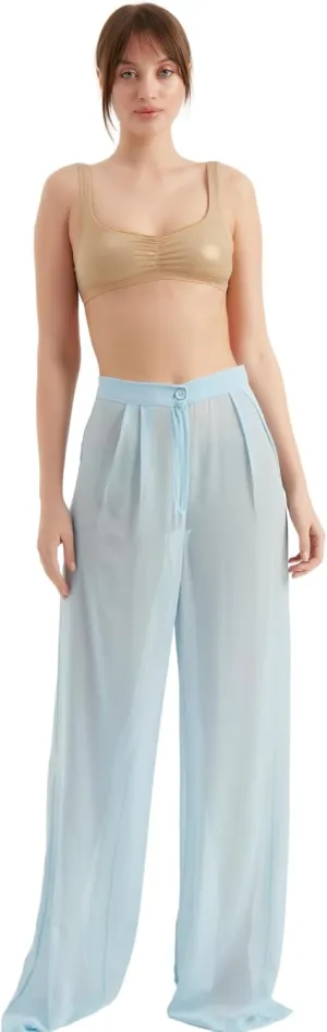 Women's Chiffon Pants | Casual Wide Leg High Waist Palazzo Trousers | Summer Evening Women Pants Clothes