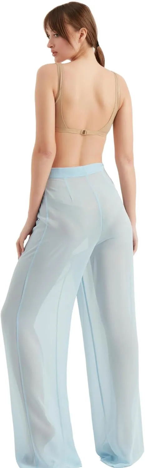 Women's Chiffon Pants | Casual Wide Leg High Waist Palazzo Trousers | Summer Evening Women Pants Clothes