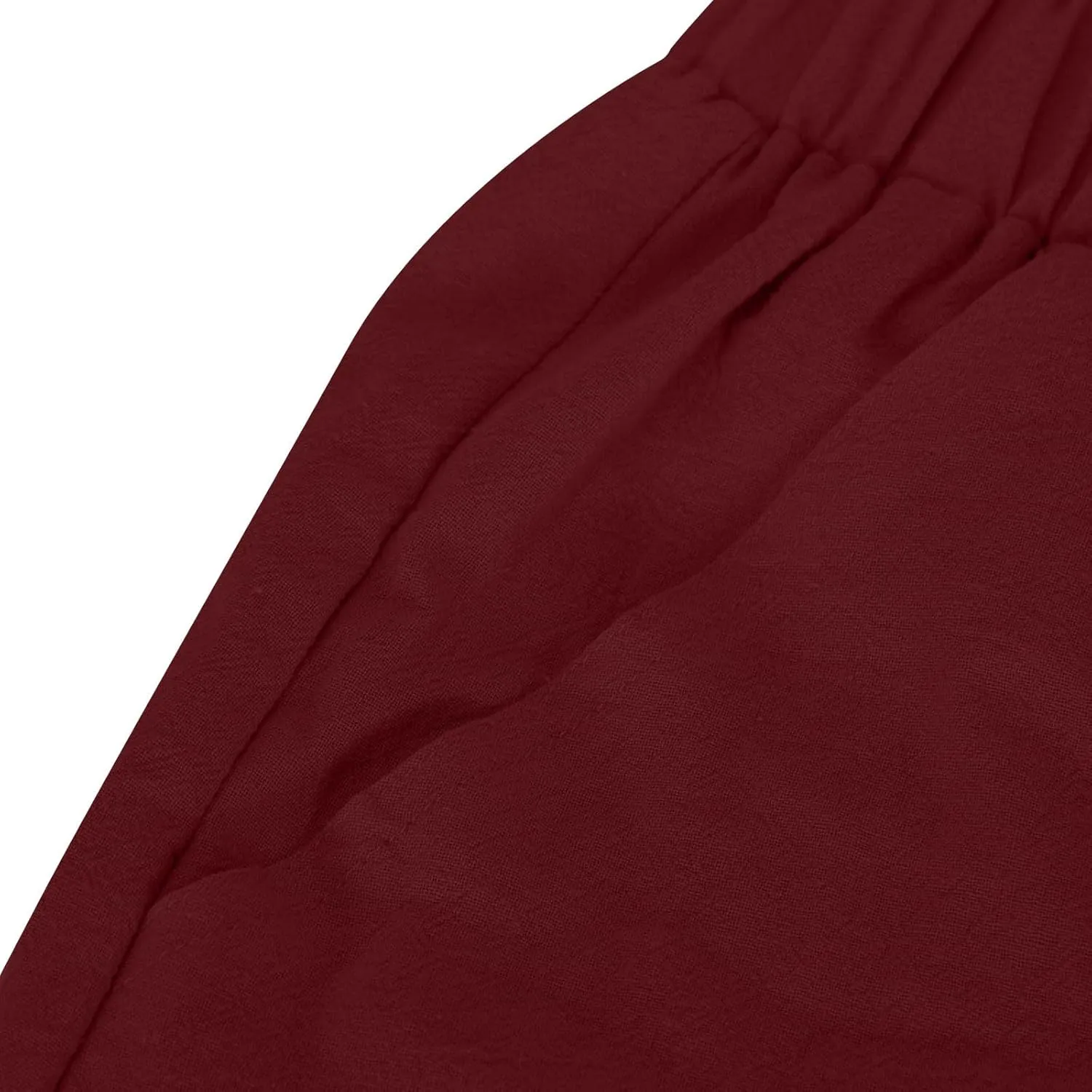 Womens Cotton Linen Harem Pants Lounge Elastic High Waist Trousers Summer Relaxed Fit Pant Solid Comfy Pockets Pants