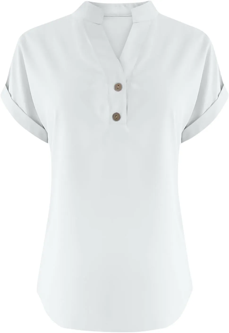 Women's Cotton Linen Henley Shirts Women's Spring Autumn Casual Double Pocket Short Loose Fit Fashion Trendy Clothes