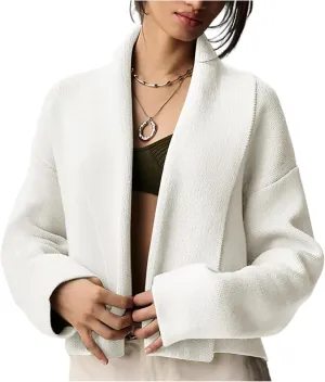 Womens Cropped Cardigan Sweater Chunky Knit Jacket Open Front Long Sleeve Elegant Cardigans Chunky Fall Outwear Coat