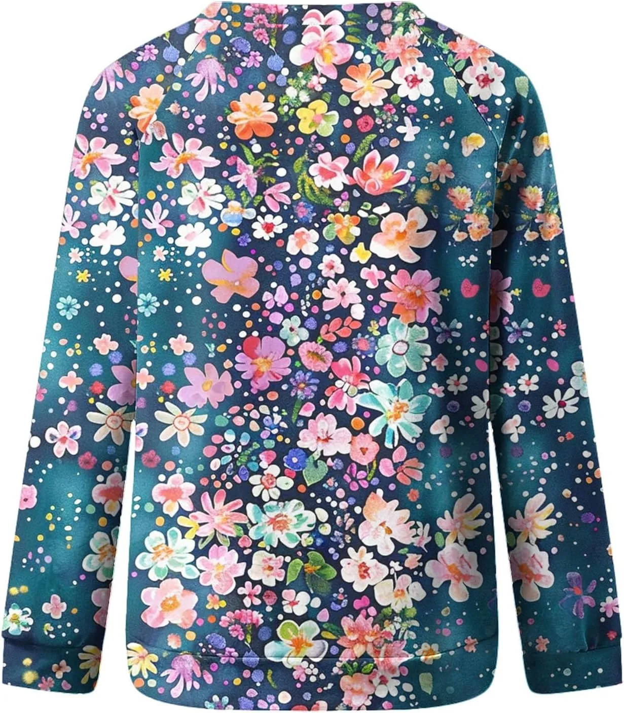 Womens Floral Shirts Long Sleeve Crewneck Sweatshirt Comfy Casual Trendy Fall Outfits Loose Fit Tunic Cute Tops