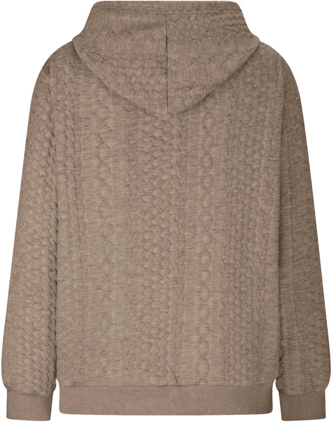 Women's Oversized Zip Up Hoodies Casual Loose Comfy Cardigan Cable Knit Fall Jackets Solid Color Hooded Sweatshirts