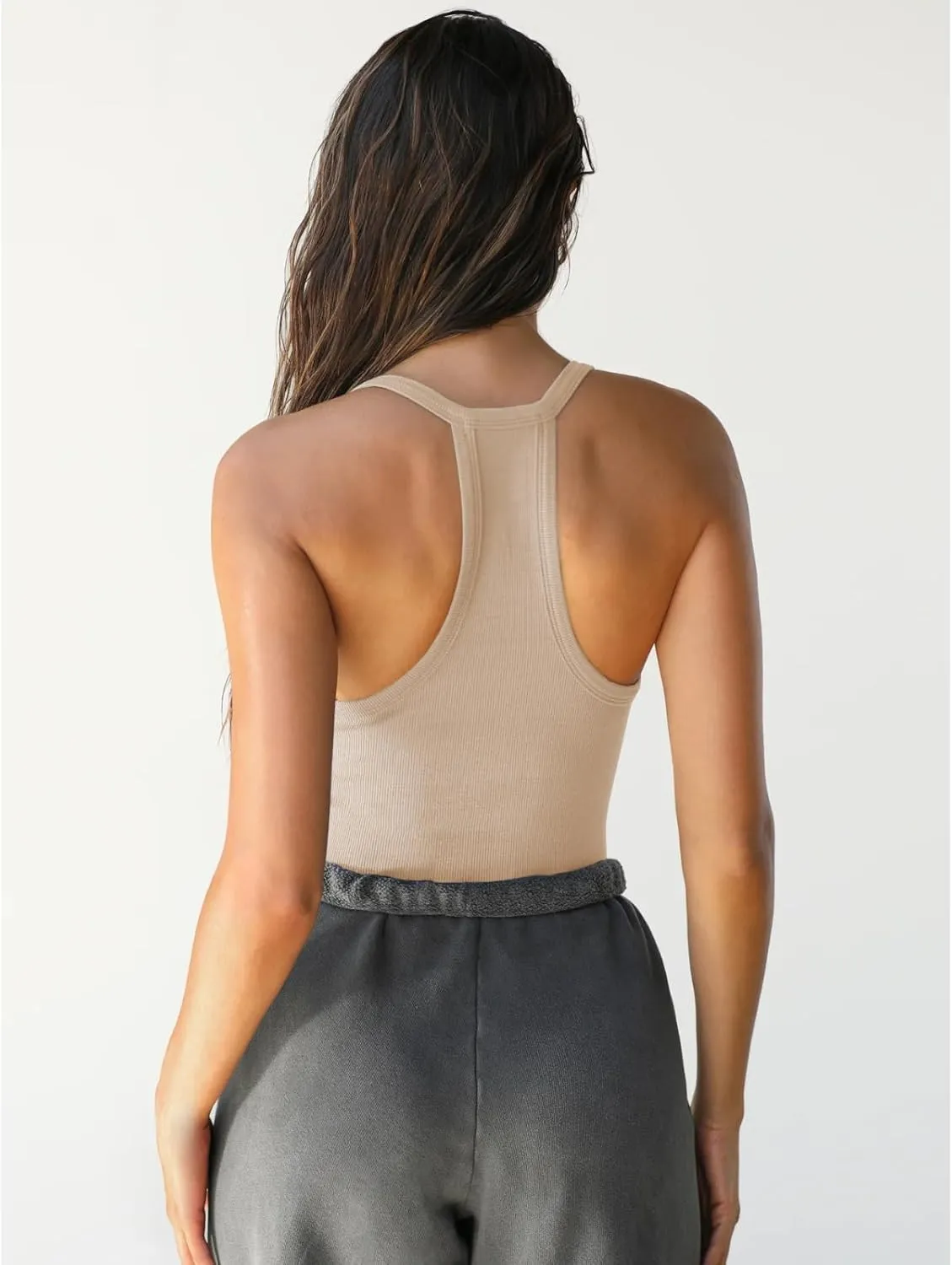 Womens Spaghetti Strap Tank Tops V Neck Racerback Going Out Crop 2025 Trendy Top Summer Sleeveless Ribbed Camisole