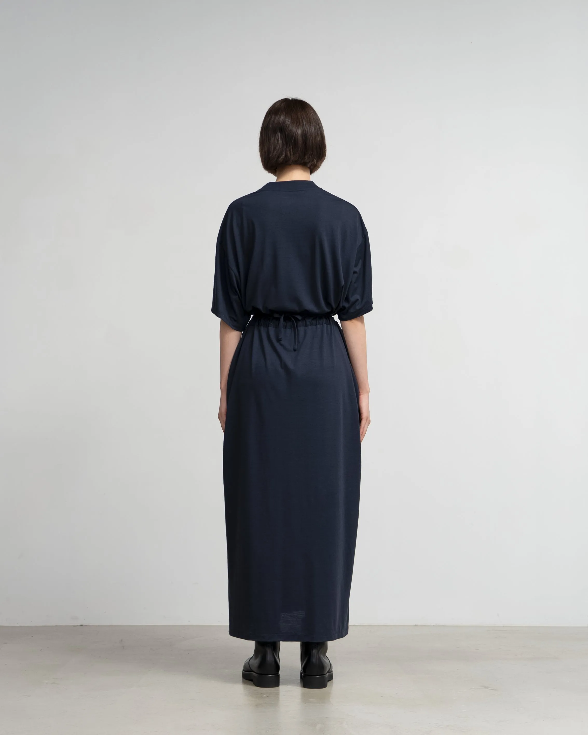 Wool Cordura® Jersey Mock Neck Dress