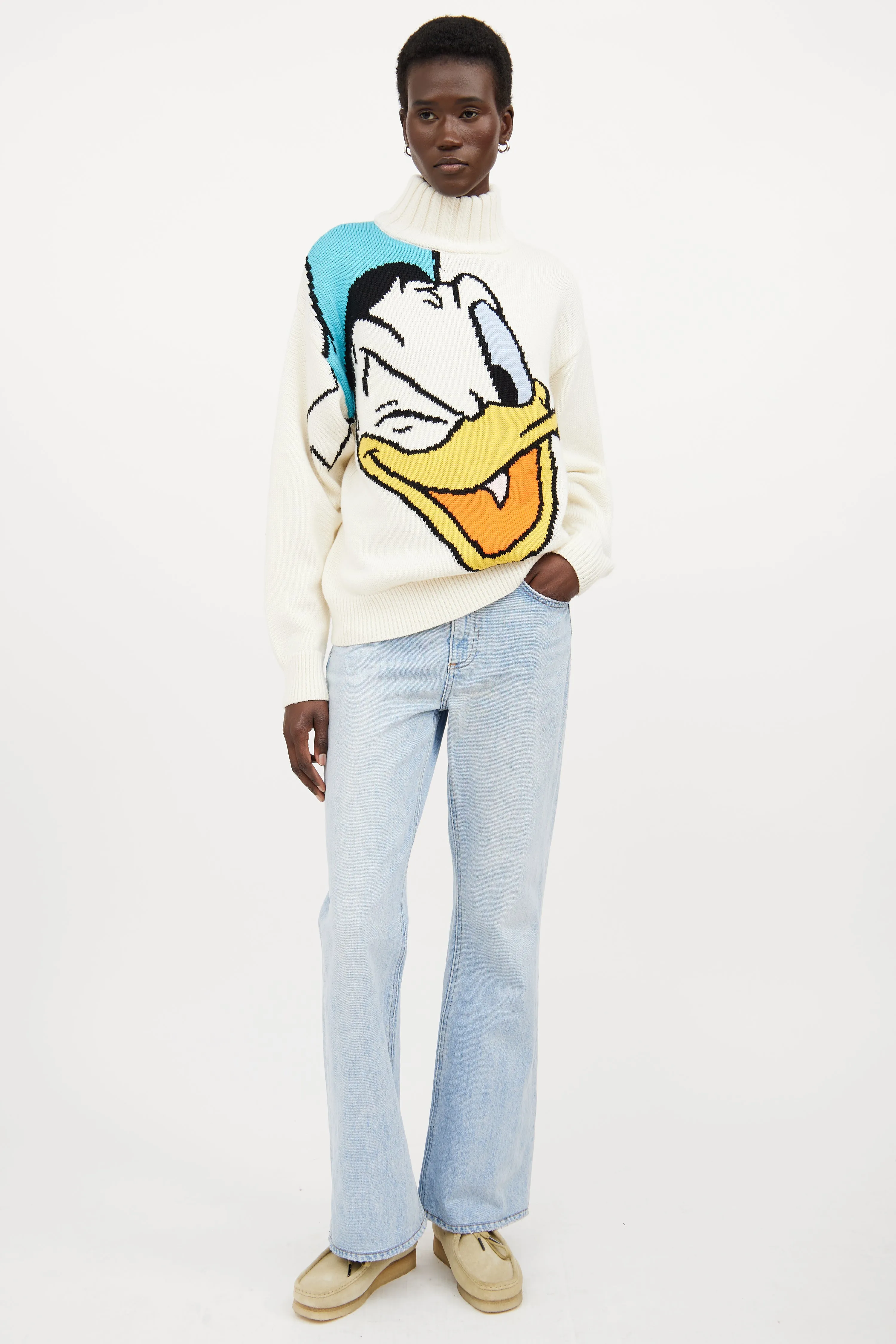 X Disney Cream & Multicolour Wool Knit Sweater
