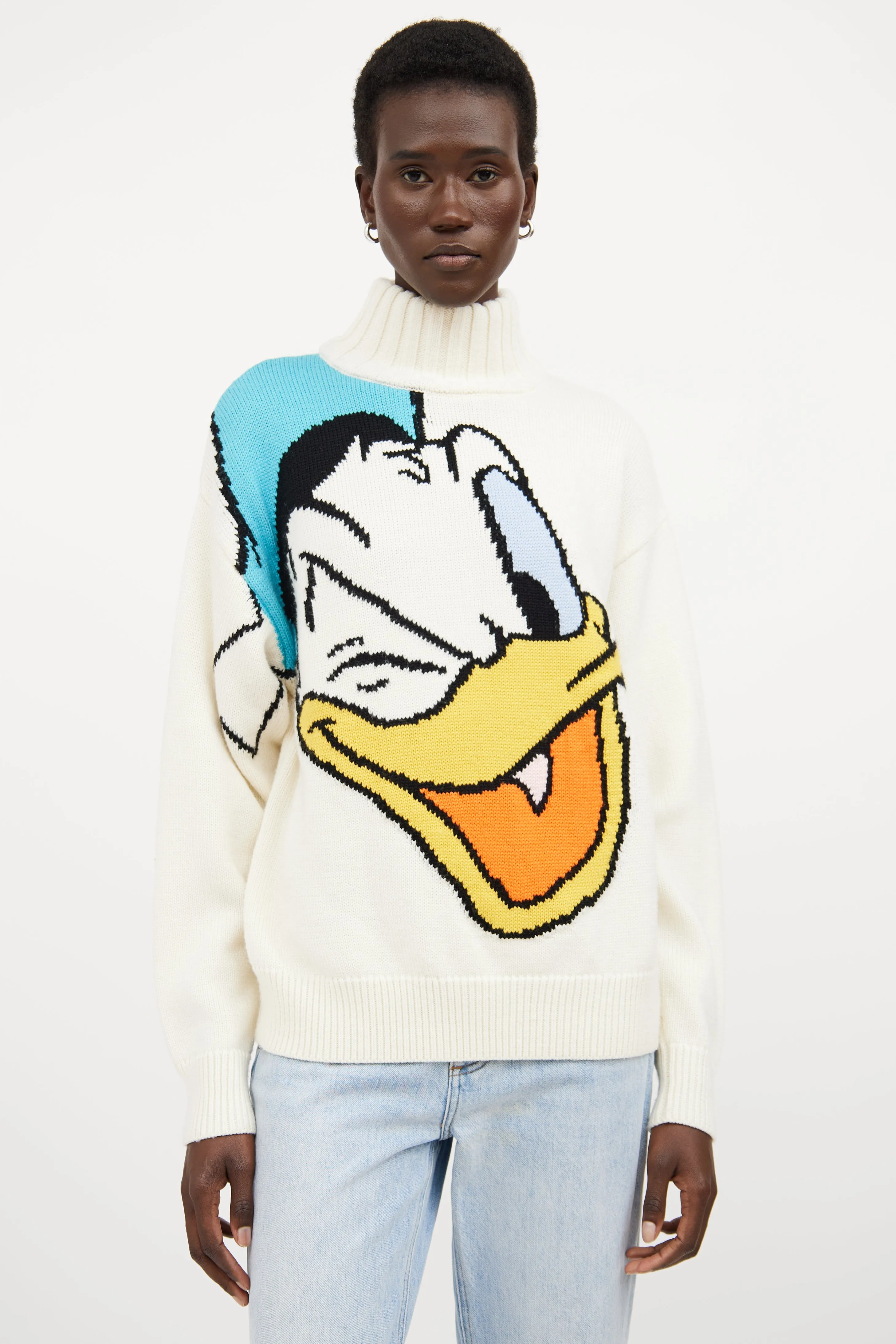 X Disney Cream & Multicolour Wool Knit Sweater