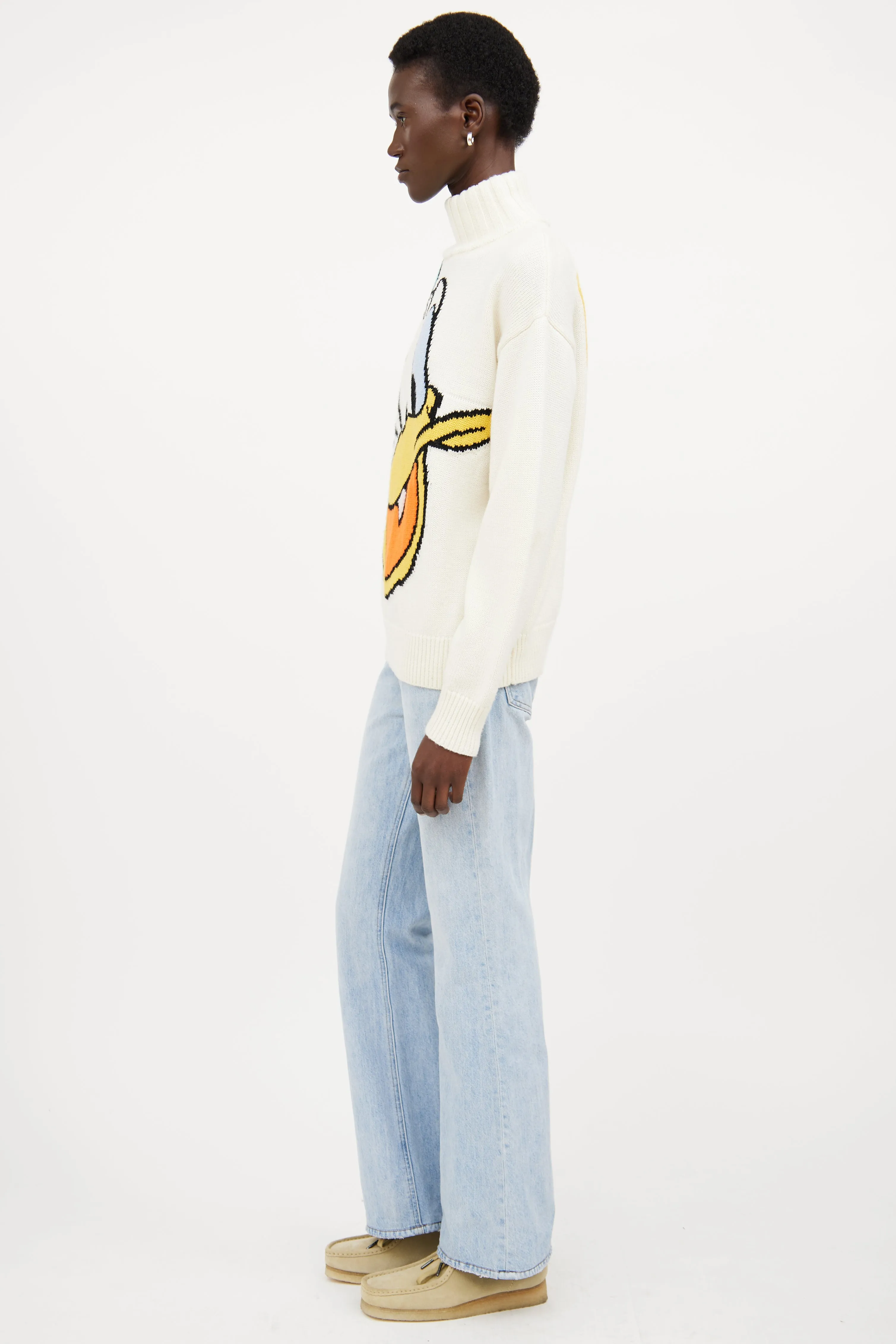 X Disney Cream & Multicolour Wool Knit Sweater