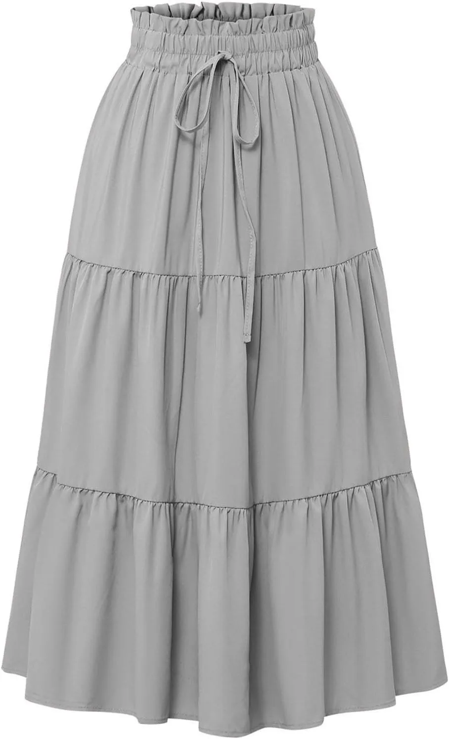 XOWRTE Floral Maxi Skirt for Women Summer Comfy Tiered Elastic High Waisted Skirts Vacation A Line Flowy Long