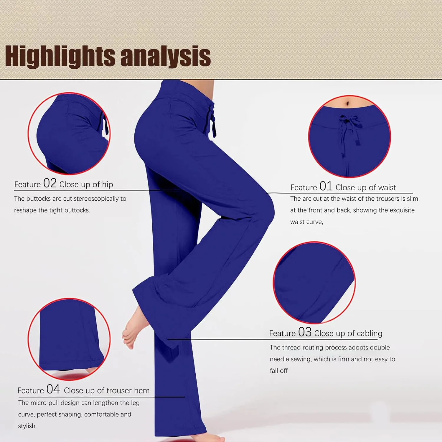 yardsong Wide Leg Yoga Pants for Women Drawstring High Waist Flare Workout Leggings Bootcut Lounge Comfy Soft Trousers