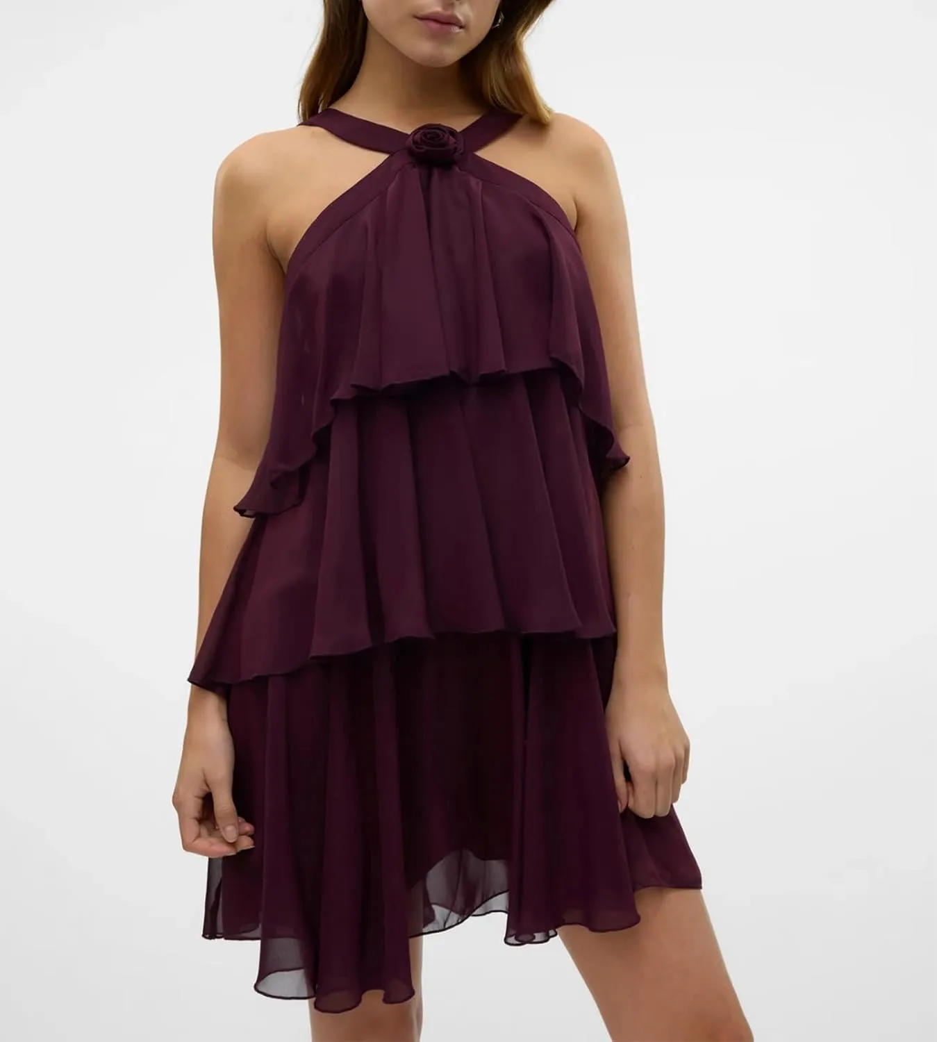 Yuemengxuan Women Tiered Summer Dresses Ruffle Backless Mini Dress 3D Flower Graduation Dresses Y2k Flowy Beach Sundresses