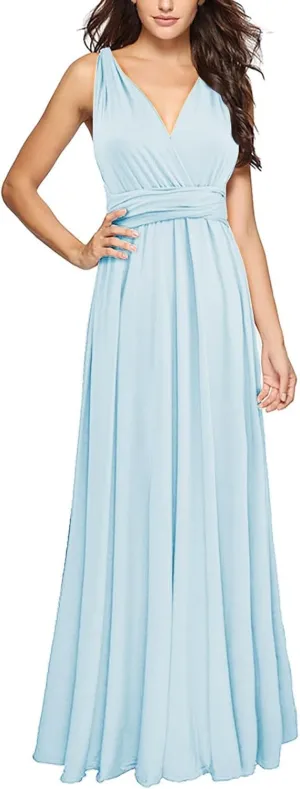 ZYXTIM Wedding Guest Dresses for Women V-Neck Ruched Tie Belt A Line Sexy Cocktail Evening Party Dress Formal Church Dress